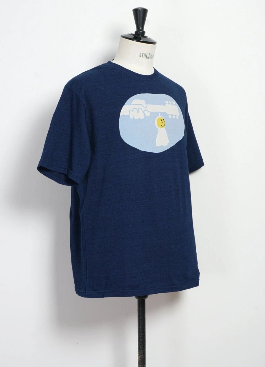 Tops * | Kapital Teru-Teru Woodstock | Crewneck T-Shirt | Indigo