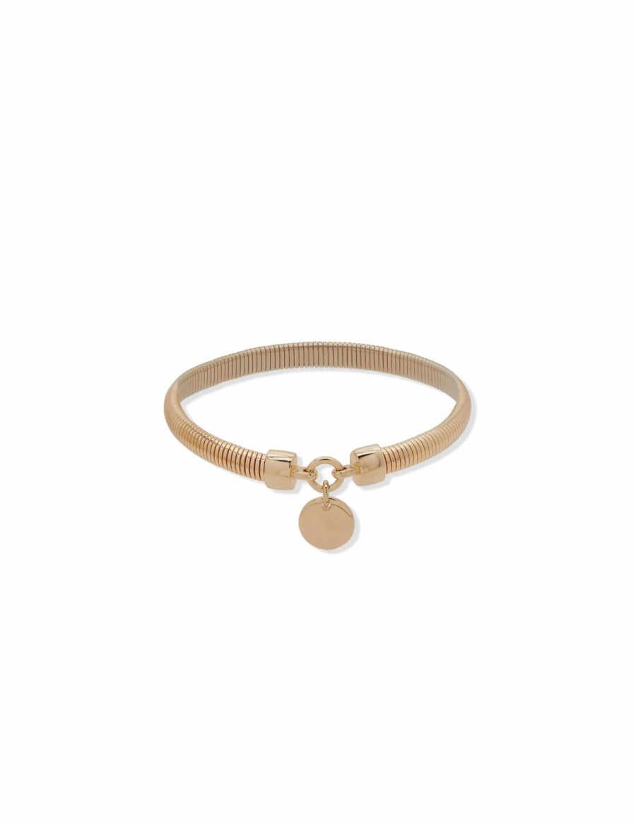 Watches & Jewelry * | The Jewelry Group Omega Stretch Bracelet With Coin Gold Tone