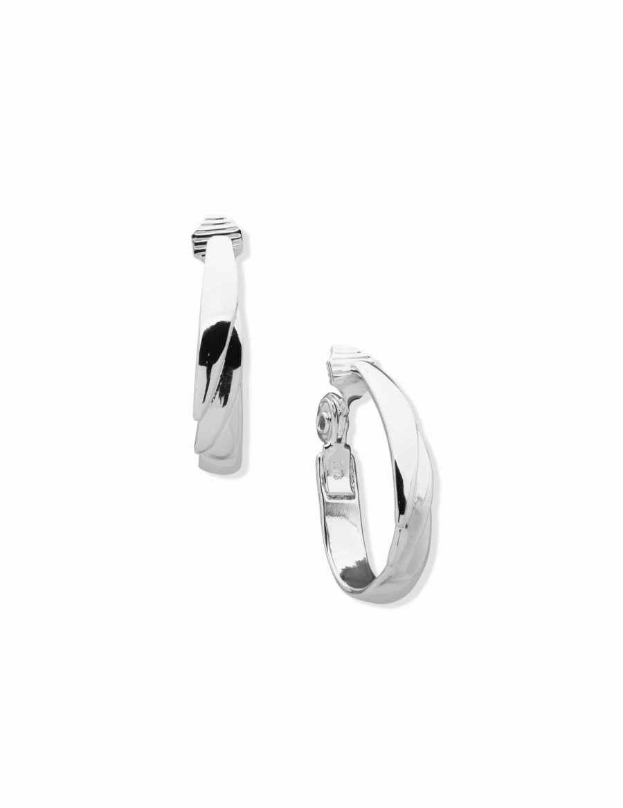 Watches & Jewelry * | The Jewelry Group Tiered Clip Hoop Earrings Silver-Tone