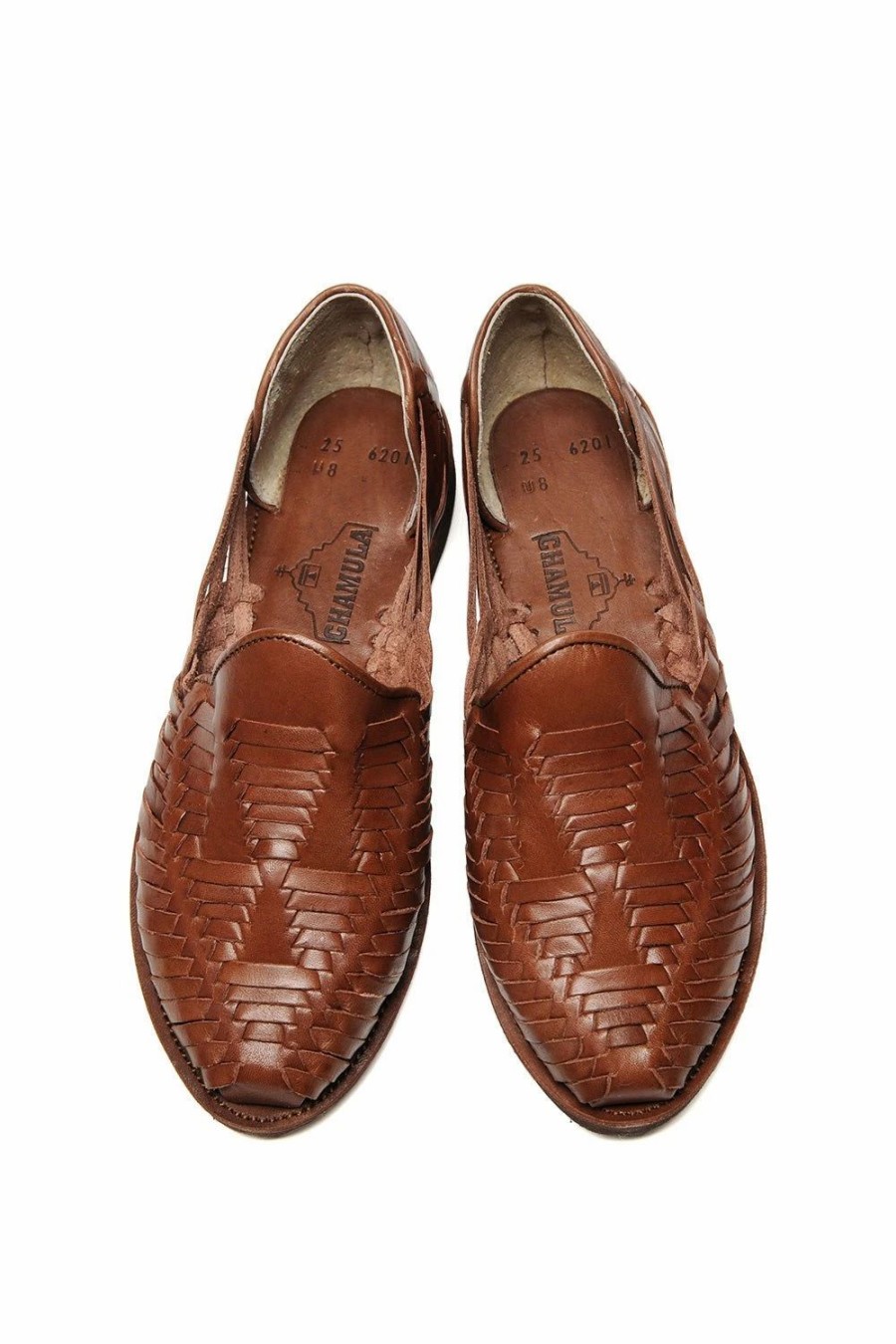 Footwear * | Chamula Cancun Leather Huarache | Slip On Vegetable Tanned Sandals | Brown 2