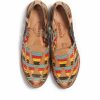 Footwear * | Chamula Cancun Leather Huarache | Slip On Vegetable Tanned Sandals | Multi