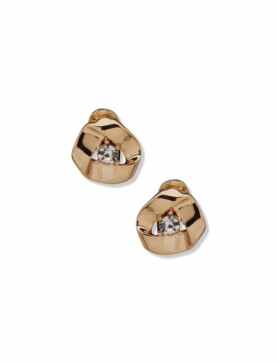 Watches & Jewelry * | The Jewelry Group Button Clip On Earrings Gold Tone