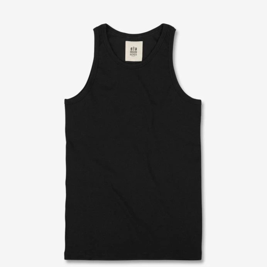 Tops * | Hemen Biarritz Gari | Organic Tank Top | Black