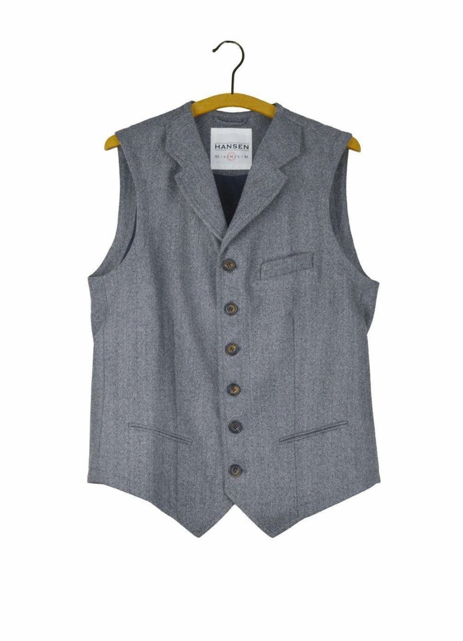 Tops * | Hansen Garments William | Classic Vest | Grey Melange