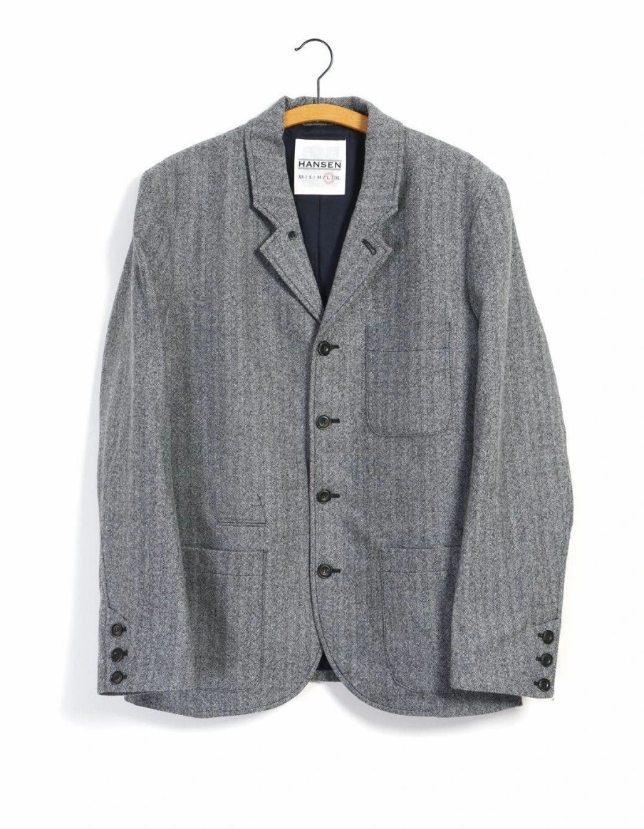 Tops * | Hansen Garments Anker | Classic Blazer | Grey Melange