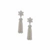 Watches & Jewelry * | The Jewelry Group Snowflake Linear Pierced Earring With Faux Pearl Tassel Silver Tone