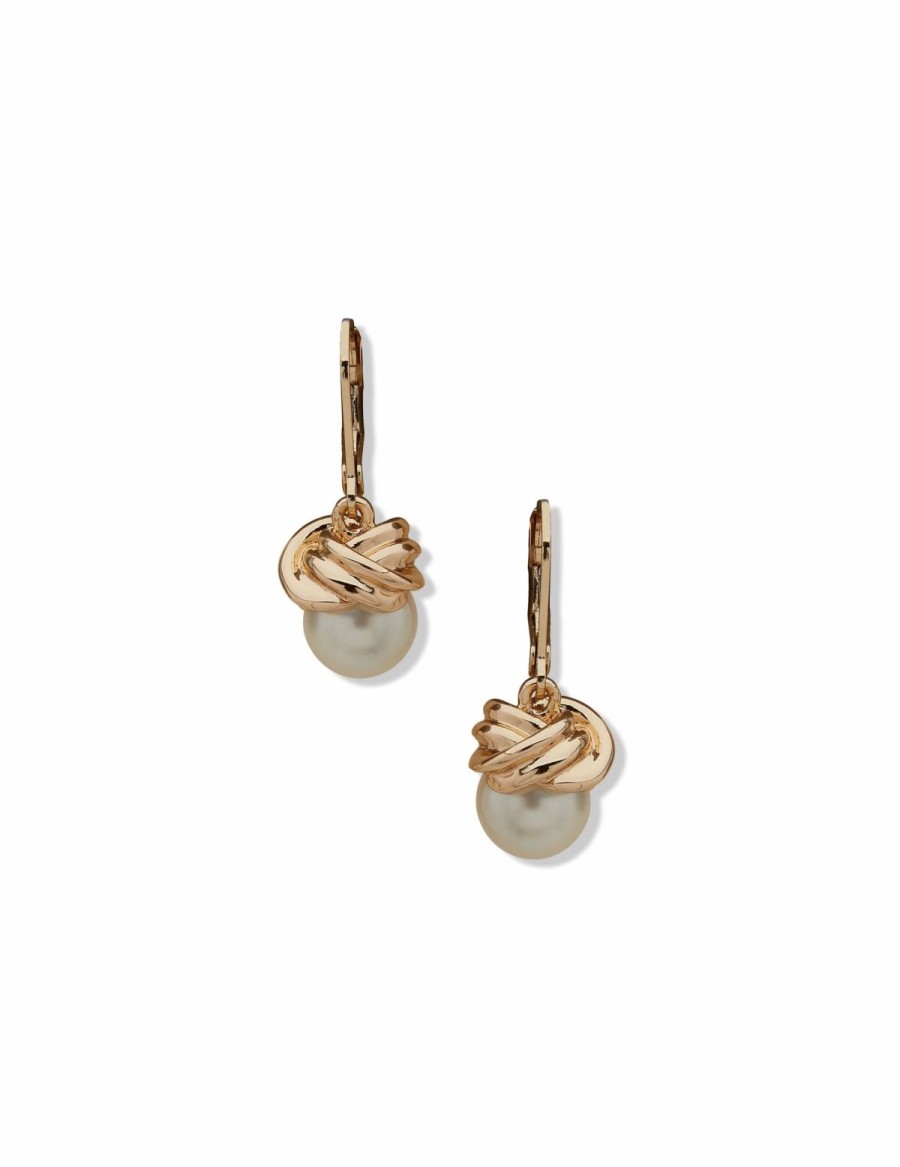 Watches & Jewelry * | The Jewelry Group Levback Pearl Drop Earrings Gold Tone