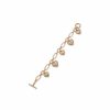 Watches & Jewelry * | The Jewelry Group Heart Charms Crystal Bracelet Gold Tone