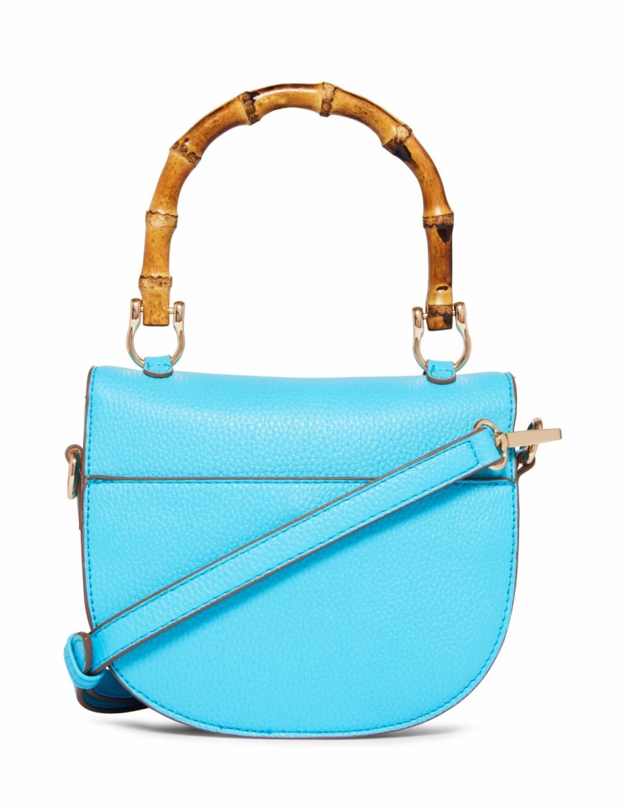 Handbags * | Madden Handbags Mini Bamboo Top Handle Crossbody Turquoise Sea