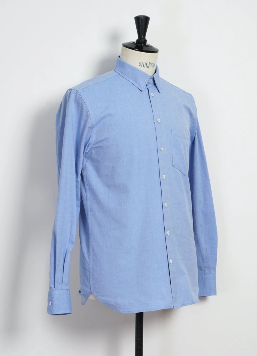 Tops * | Hansen Garments Haakon | Hidden Button Down Shirt | Blue