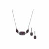 Watches & Jewelry * | The Jewelry Group Abalone Necklace And Earring Set In Pouch Silver Tone