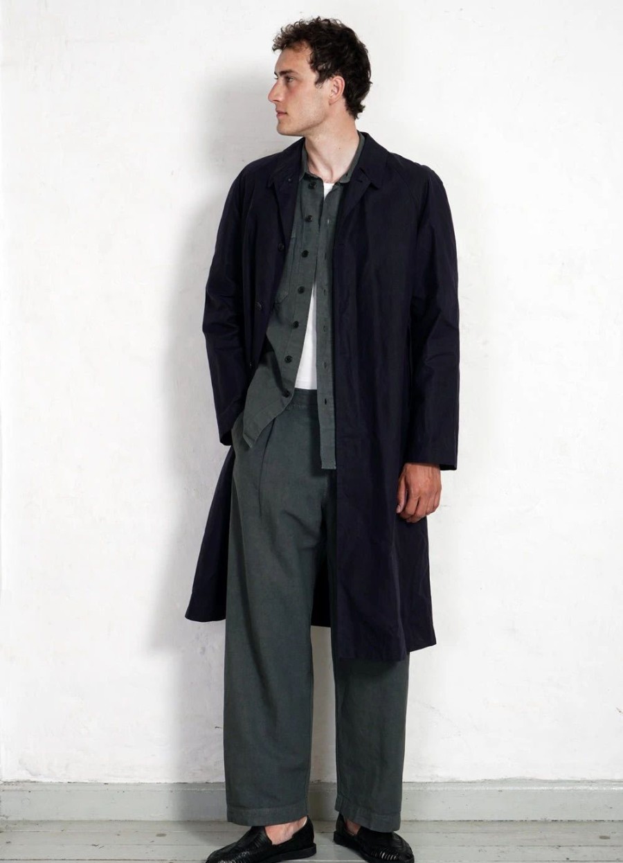 Tops * | Hansen Garments Morten | Long Windbreaker Coat | Deep Sea