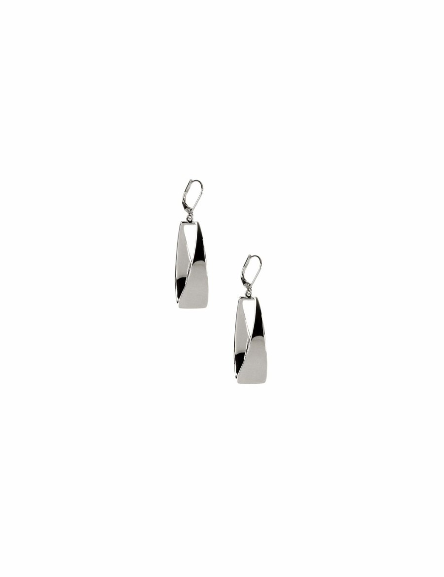 Watches & Jewelry * | The Jewelry Group Leverback Linear Curved Earrings Silver-Tone