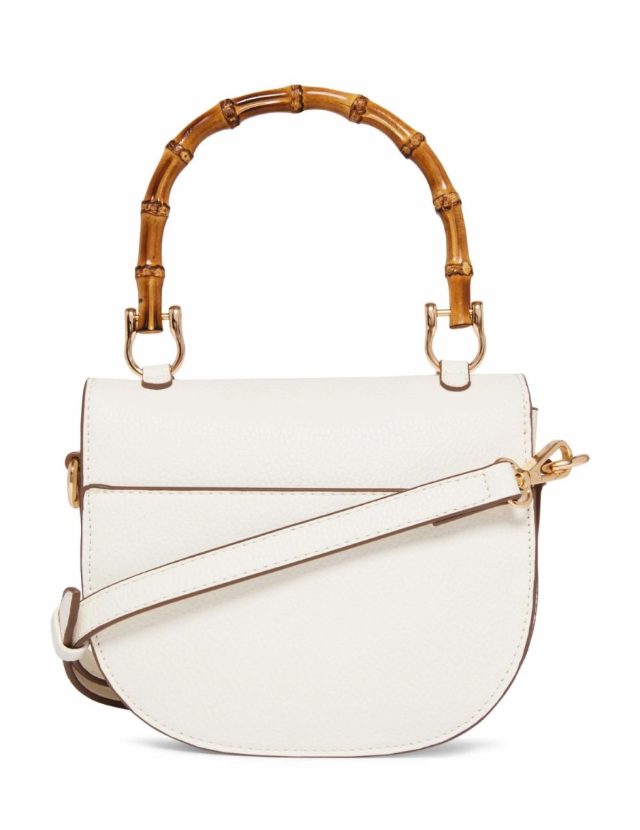 Handbags * | Madden Handbags Mini Bamboo Top Handle Crossbody Anne White