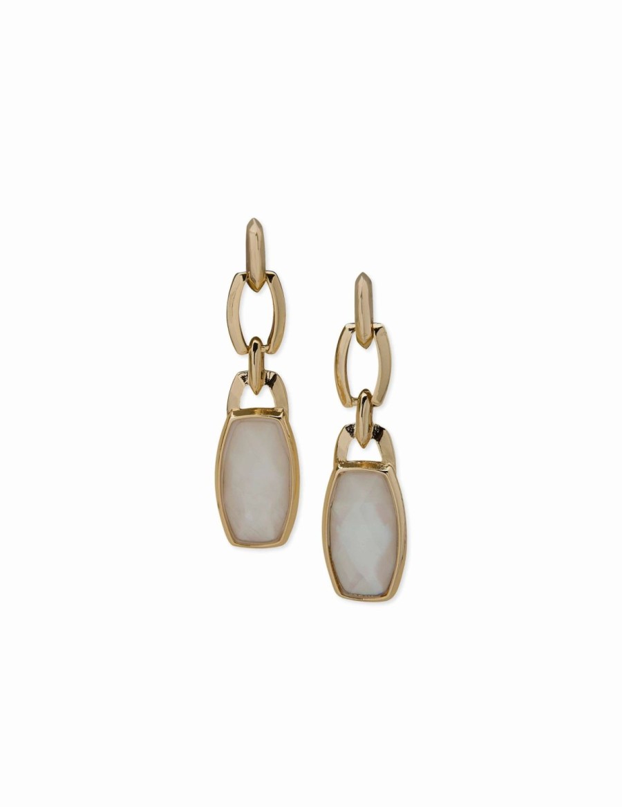 Watches & Jewelry * | The Jewelry Group Linear Faux Pearl Drop Earrings Gold-Tone