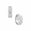 Watches & Jewelry * | The Jewelry Group Floral Hoop Pierced Earrings Silver Tone