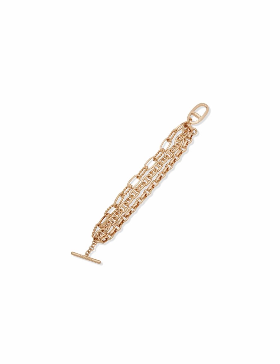 Watches & Jewelry * | The Jewelry Group Chain Link Flex Bracelet Gold Tone