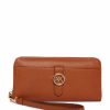 Handbags * | Madden Handbags Zip Around Wallet Saddle