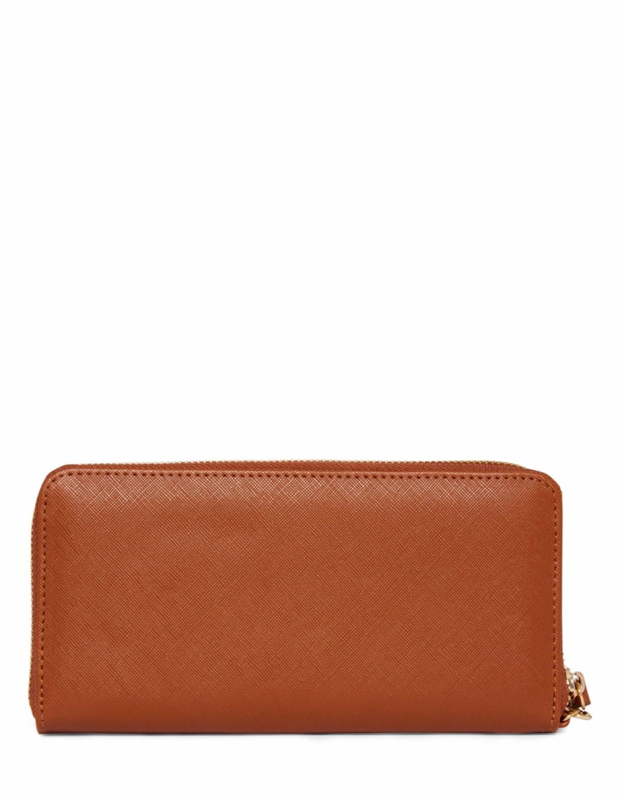 Handbags * | Madden Handbags Zip Around Wallet Saddle