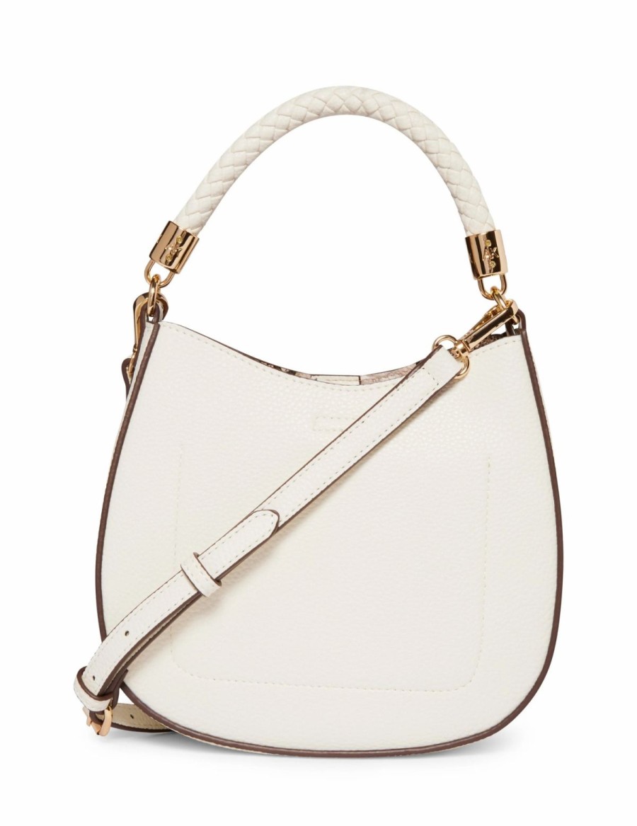 Handbags * | Madden Handbags Braided Handle Hobo Crossbody Anne White