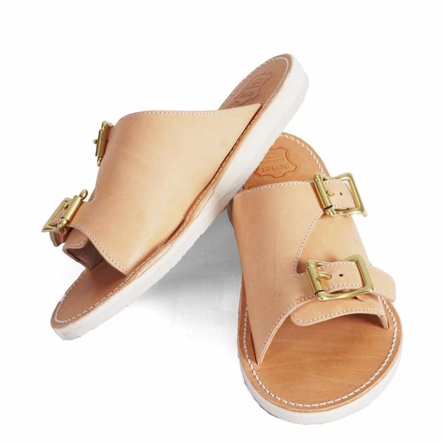 Footwear * | Ferker Vegetable Leather Sandal | Buckle Sandal | Natural