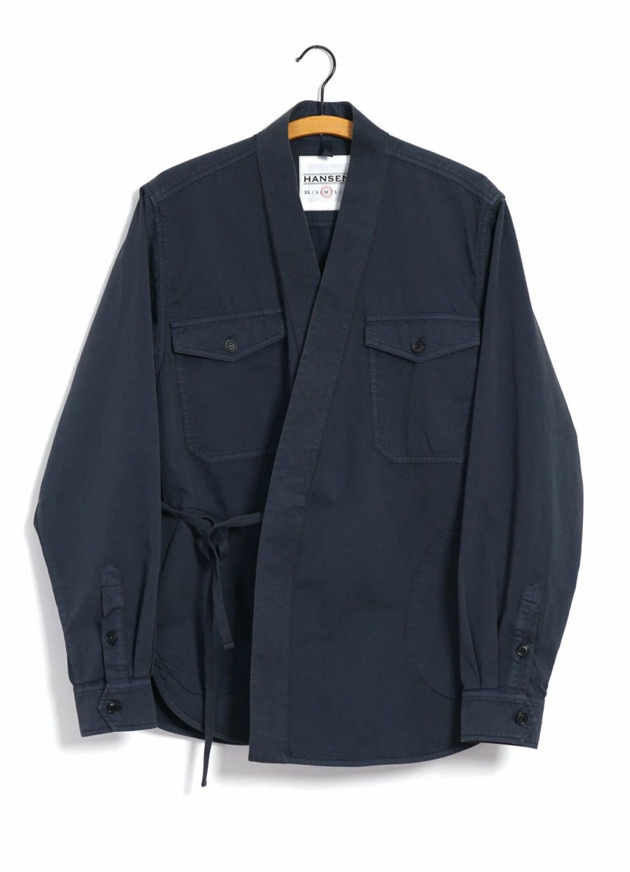 Tops * | Hansen Garments Remy | East & West Shirt Jacket | Blue Grey