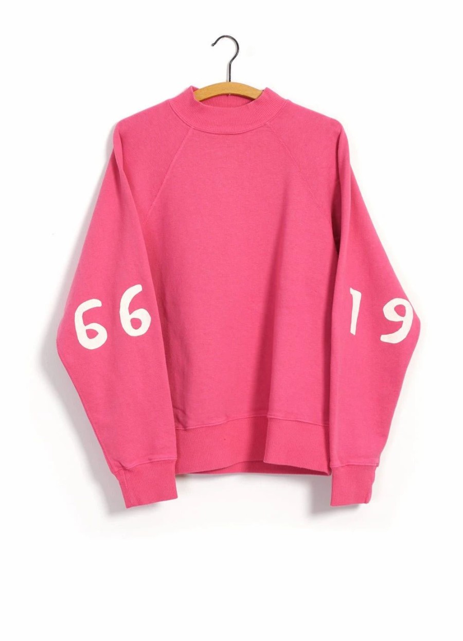 Tops * | Kapital 1966 Fleece | Raglan Mock Neck Sweater | Pink