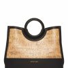 Handbags * | Madden Handbags Cork Rounded Top Handle Satchel Black / Cork