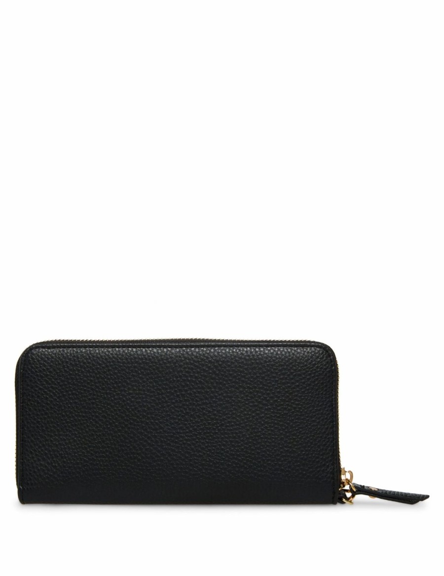 Handbags * | Madden Handbags Zip Around Wallet Black/Black