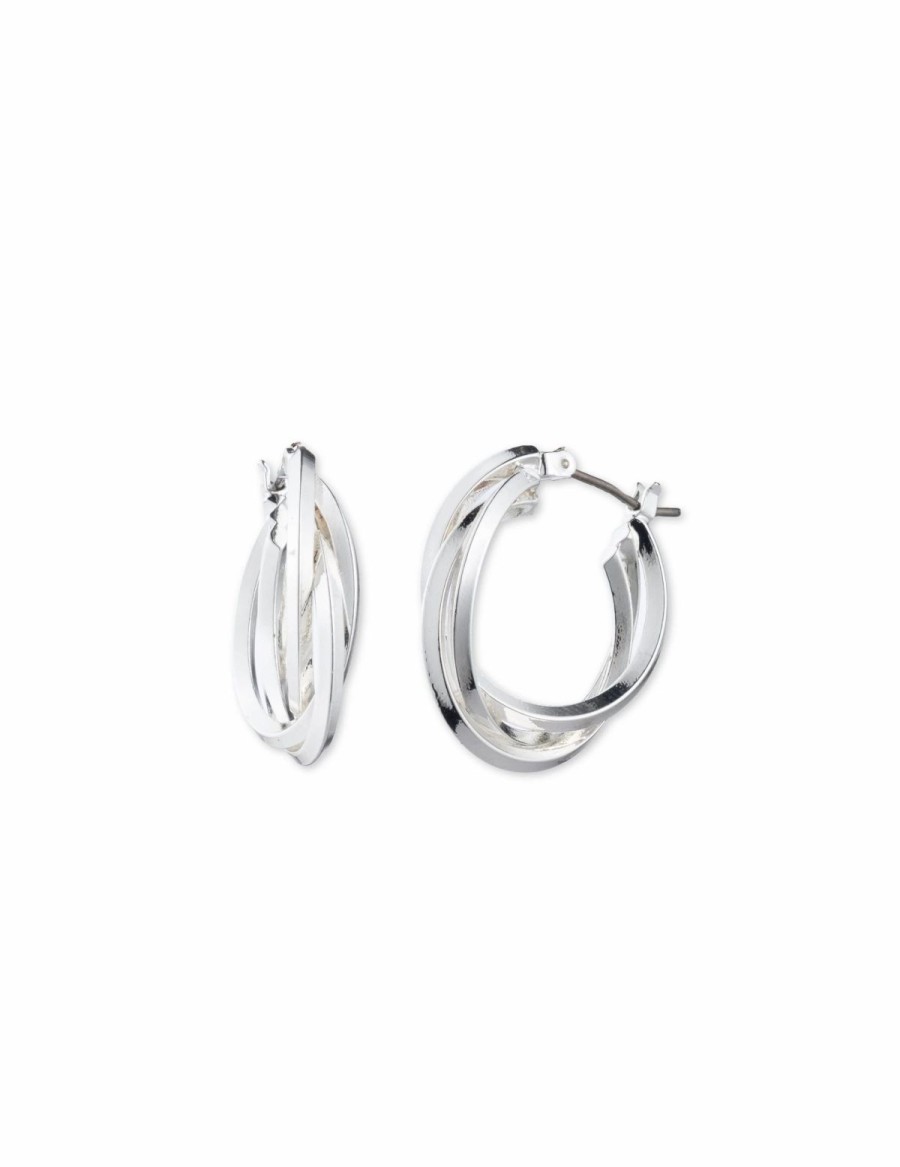 Watches & Jewelry * | The Jewelry Group Multi Hoop Earrings Silver-Tone