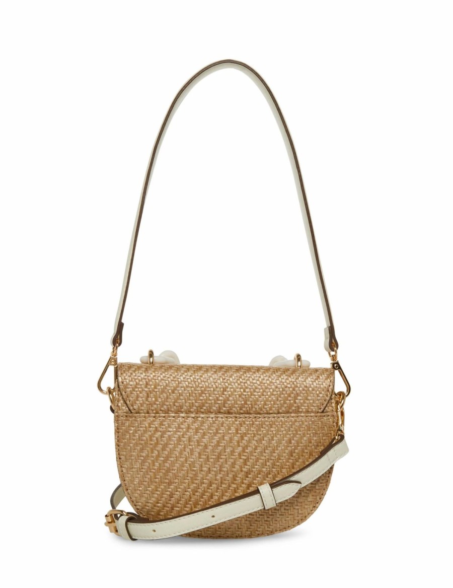 Handbags * | Madden Handbags Mini Convertible Straw Shoulder Bag With Resin Chain Straw Weave / Anne White / Anne White