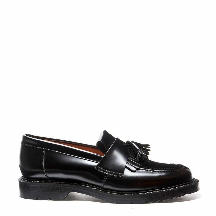 Footwear * | Solovair Tassel Loafer | Black High Shine