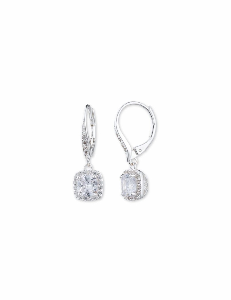 Watches & Jewelry * | The Jewelry Group Cubic Zirconia Drop Earrings Silver-Tone