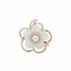 Watches & Jewelry * | The Jewelry Group White Flower Brooch Gold Gold-Tone