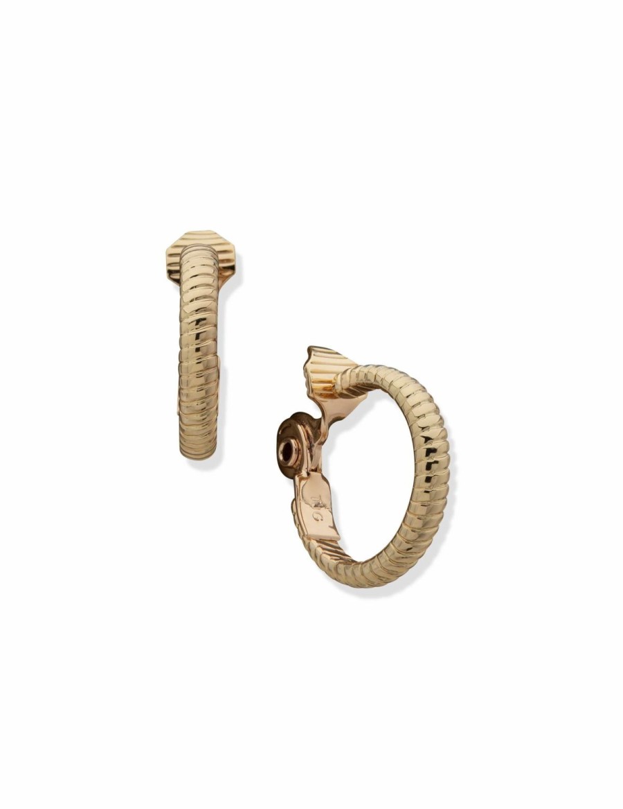 Watches & Jewelry * | The Jewelry Group Omega Clip Hoop Earrings Gold-Tone