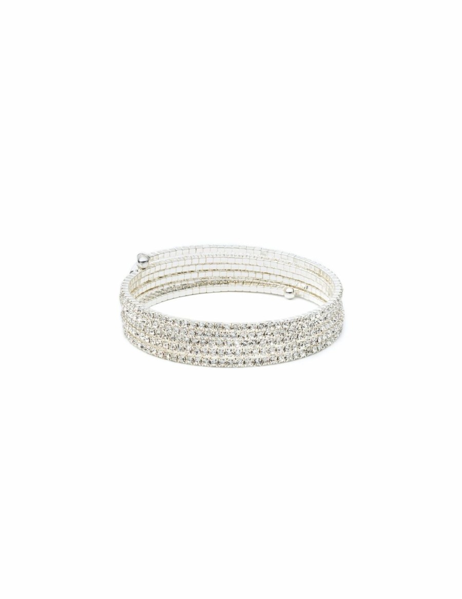 Watches & Jewelry * | The Jewelry Group Multi-Row Crystal Coil Bracelet