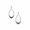 Watches & Jewelry * | The Jewelry Group Drop Post Sapphire Pierced Earrings Silver Tone