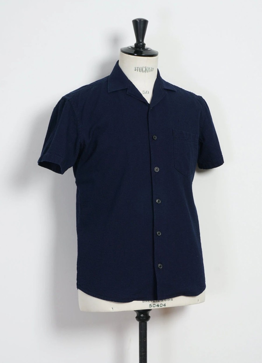 Tops * | Hansen Garments Jonny | Short Sleeve Shirt | Indigo