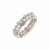 Watches & Jewelry * | The Jewelry Group Faux Pearl & Crystal Nuggets Stretch Bracelet Silver-Tone