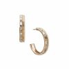 Watches & Jewelry * | The Jewelry Group Omega Chain Baguette Hoop Pierced Earrings Gold Tone