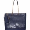 Handbags * | Madden Handbags Large Perforated Tote With Card Case Distant Mountain/ Distant Mountain