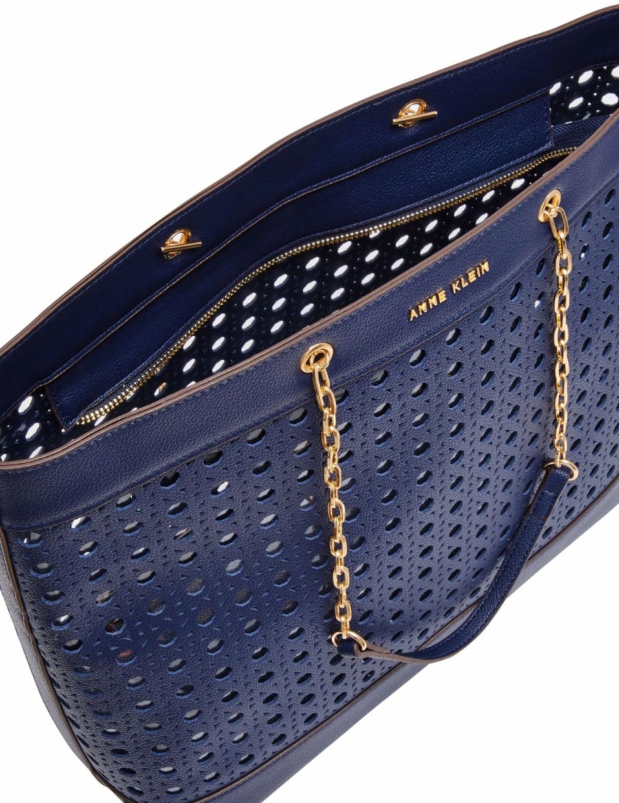 Handbags * | Madden Handbags Large Perforated Tote With Card Case Distant Mountain/ Distant Mountain