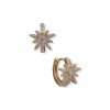 Watches & Jewelry * | The Jewelry Group Starburst Hoop Earrings Gold-Tone