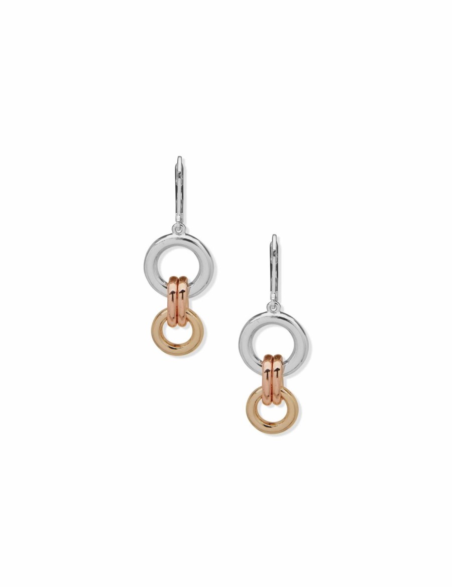 Watches & Jewelry * | The Jewelry Group Double Drop Mixed Metal Pierced Earrings Mixed Metal Tone