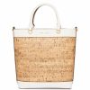 Handbags * | Madden Handbags Mini Cork Tote With Pouch Anne White / Cork