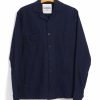 Tops * | Hansen Garments Sam | Casual Over Shirt | Waffle Indigo