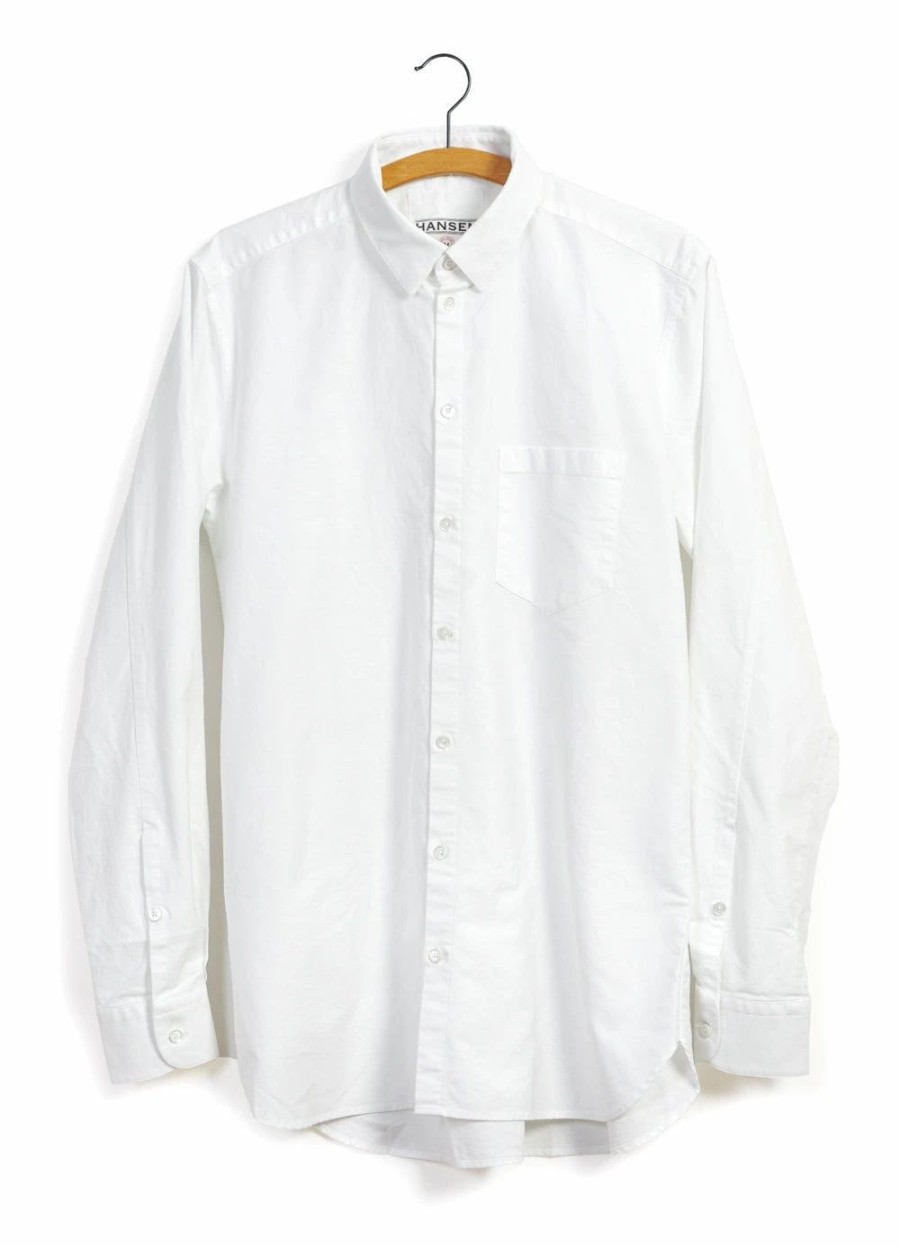 Tops * | Hansen Garments Haakon | Hidden Button Down Shirt | White