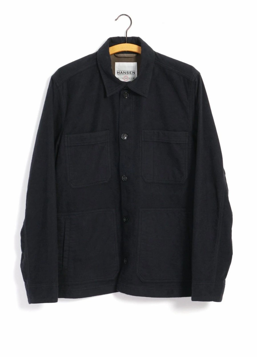 Tops * | Hansen Garments Bertram | Refined Work Jacket | Dark Bluegrey