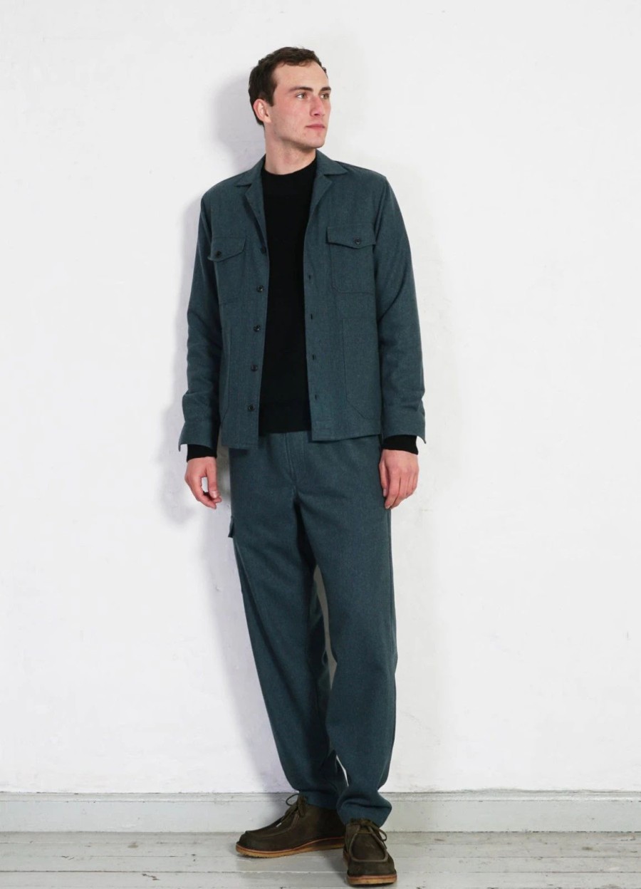 Tops * | Hansen Garments Stefan | Worker Over Shirt | Moss Green