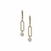 Watches & Jewelry * | The Jewelry Group Faux Pearl Link Drop Earrings Gold-Tone